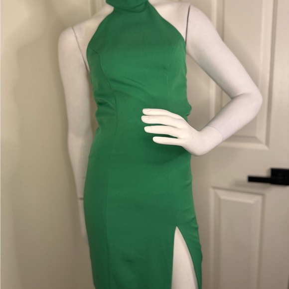 NBD Green Sheath Midi Dress with Halter Neckline. #52 - Picture 3 of 13